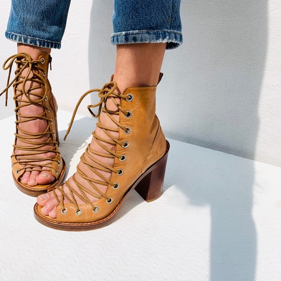 Ann Demuelemeester Tan Lace Up Sandal Boot 39 or 9 - Picture 6 of 15